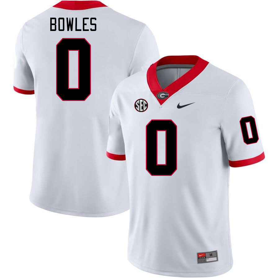 Men #0 Troy Bowles Georgia Bulldogs College Football Jerseys Stitched Sale-White